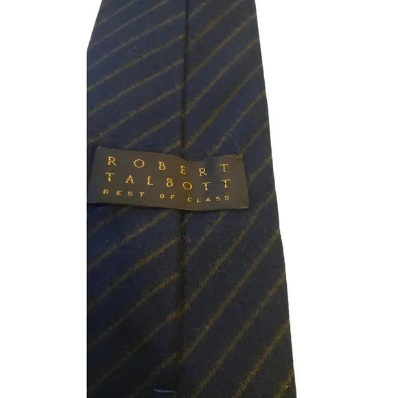 Robert Talbott‎ Best Of Class Men's Tie Blue Stripe Silk Necktie Luxury Designer - Picture 5 of 11